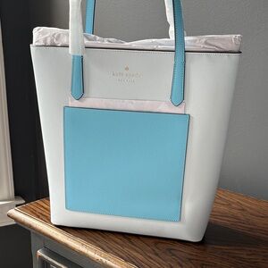Kate Spade Sky Blue and White Tote